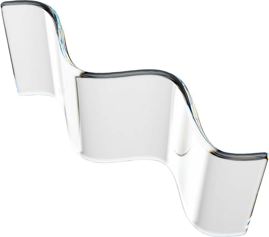 Transparent 3D glass Wavy wall